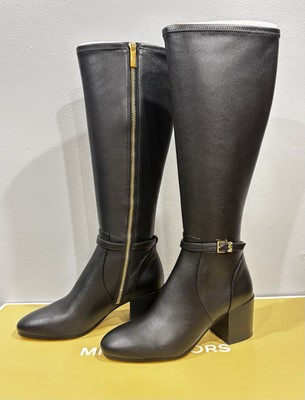 Michael Kors Ella Block Heel Boot Size US Women’s Boots Black  49F4ELMB6L