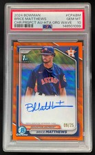 2024 Bowman Chrome Orange Wave #CPA-BM Brice Matthews RC Auto /25 PSA 10