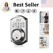 Smart Keyless Entry Lock with Auto Lock & 20 Codes - Easy Install, Satin Nickel