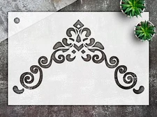 Stencil Border Scroll - Reusable Mylar, Corner Embellishment, DIY - StencilAir