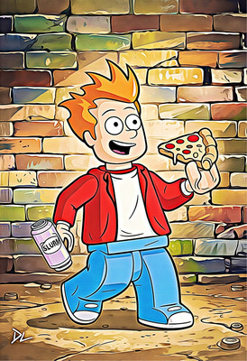 Philip J. Fry ''The Minifig'' Original Pop Art Print - 13 x 19 Poster