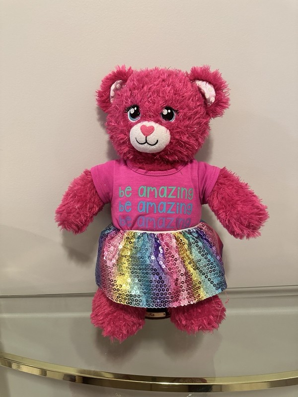Build A Bear Rare Limited Edition Plush Sparkling Barbie Pink Bear 