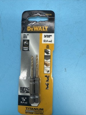 DeWalt 3/32 in. X 2-7/16 in. L Titanium Nitride 2 Piece Drill Bit Set DD5106