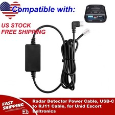 Radar Detector Power Cable, USB-C to RJ11 Cable, for Unid Escort Beltronics