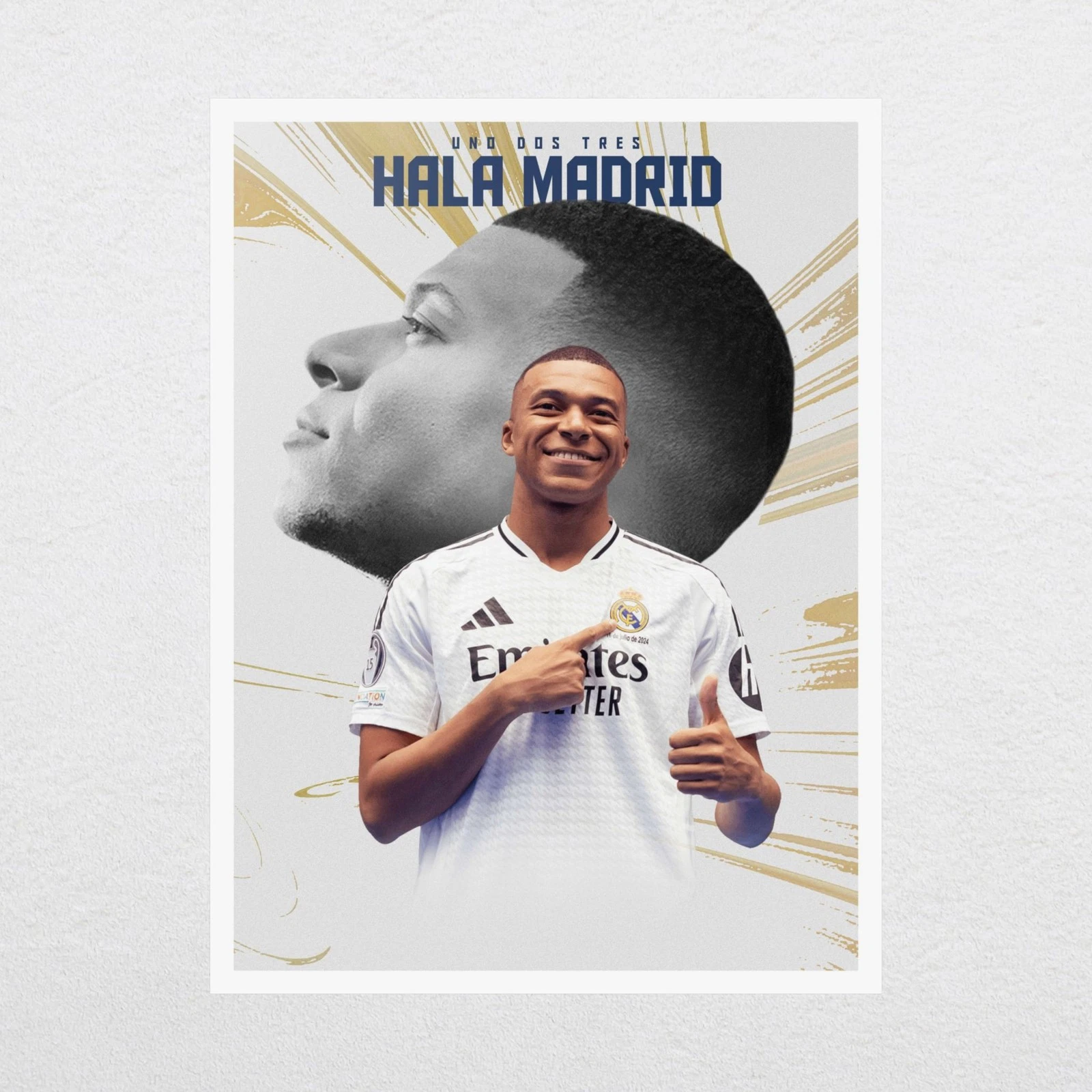 Mbappe Vertical Poster - Hala Madrid Inspired Soccer Wall Art