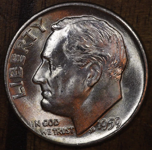 1959 D Roosevelt Dime CH BU LUSTER! 90% Silver US Coin