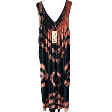 True Rock Women’s Free Size Tie Dye Asymmetric Hem Boho Summer Dress NEW