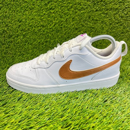 Nike Court Borough Low 2 Boys Size 7Y White Copper Athletic Shoes Sneakers - Picture 3 of 10