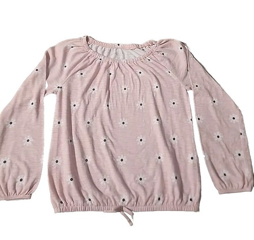 Arizona Large Jean Company Girls Long Sleeve Pink Floral Top 14 L Flowers Daisy - Picture 2 of 7