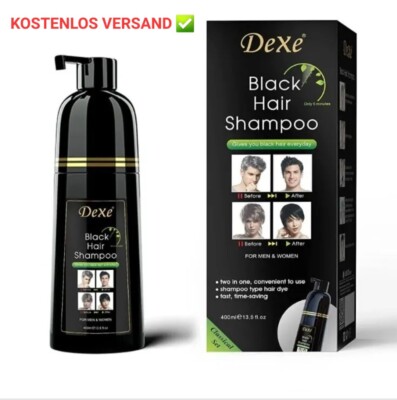 Shampoo Permanent Black Hair dye , Haarfärbeshampoo für Männer & Frauen-
