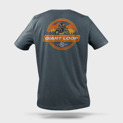 Giant Loop Retro Short Sleeve T-Shirt, Slate Blue, 2XL, XXL, Tee Shirt GL-RETRO