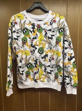 Looney Tunes Sweatshirt All Over Print Bugs Bunny Tweety Etc. Womens Size Large