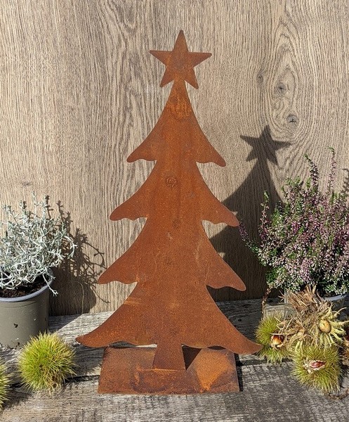 Tannenbaum Ca. 40 Cm, Weihnachtsbaum Deko Rost Metall Edelrost Stern Garten Baum-image