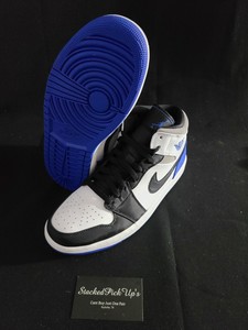 Nike Air Jordan 1 Mid se Unión Royal PUNTERA NEGRA Talla 10 | eBay