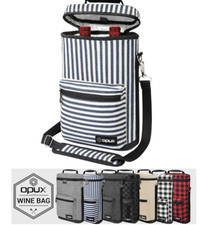 Insulated Wine Bag 2 Bottle Carrier Tote Padded Cooler Bag for Travel Protection