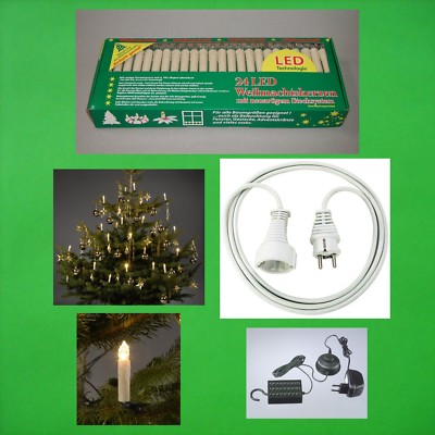 24 LED Innen Lichterkettel Weihnachten Baumkerzen Tannenbaum Weihnachtsbaum NEU