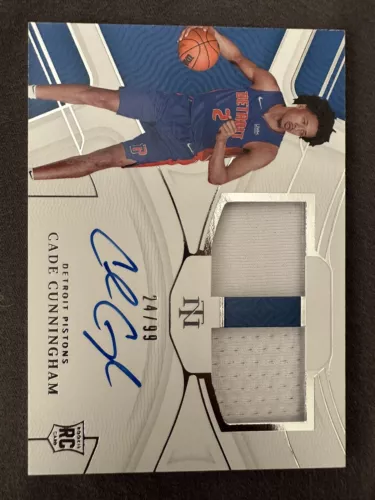 2021-22 Panini National Treasures Cade Cunningham RPA ROOKIE Patch Jrsy Auto /99