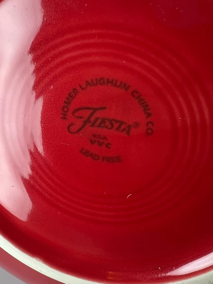 Fiestaware HLC SCARLET RED Serving Bowl Homer Laughlin VEGEGATABLE BOWL 8.25" - Image 3 of 4