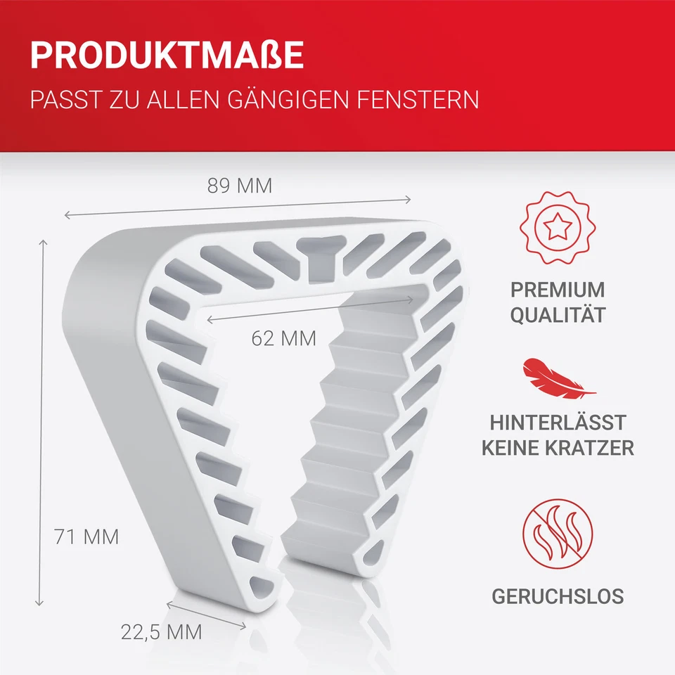 LouMaxx Fensterstopper 4er Set – Fenster Klammer Gummi – Klemmschutz Fenster  - Bild 2 von 4