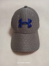 Under Armour Classic Gray - Blue Logo Stretch Fit Cap Size: Youth S/M