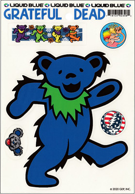 Sticker 5 Pack - Grateful Dead Blue Jerry Bear SYF Rock Music Band Decal #12100