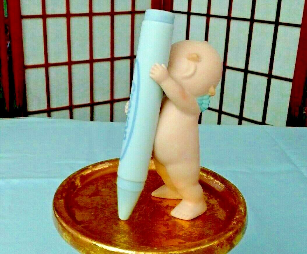 JESCO KEWPIE WITH BLUE CRAYON -1992 – ROSE O'NEILL,MINT CONDITION