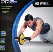 Pro Strength Ab Wheel Black/Yellow Lightweight Portable Core Strength Balance