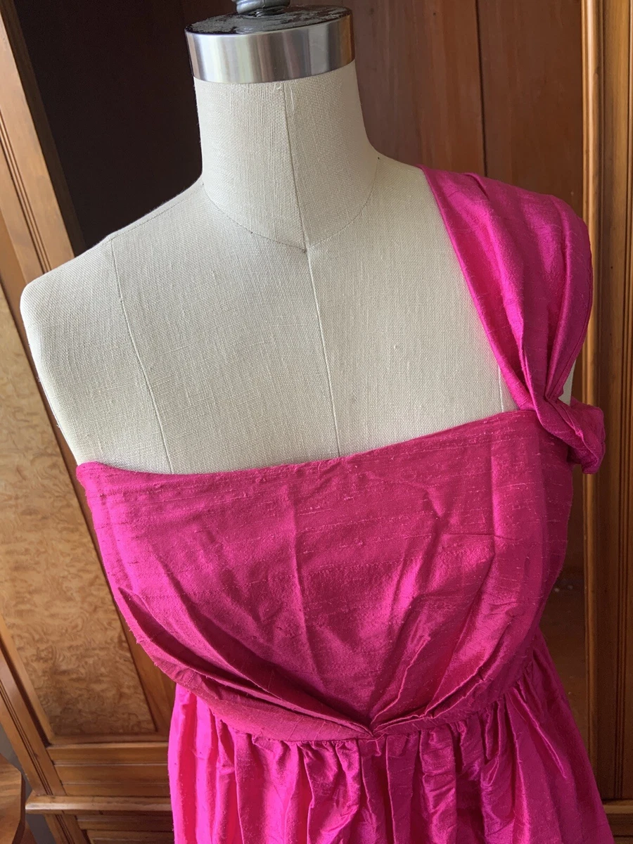 Pink silk deals dress short