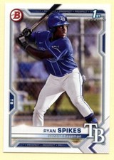 2021 Bowman Draft Ryan Spikes 1st Bowman baseball card #BD-63 Tampa Bay Rays