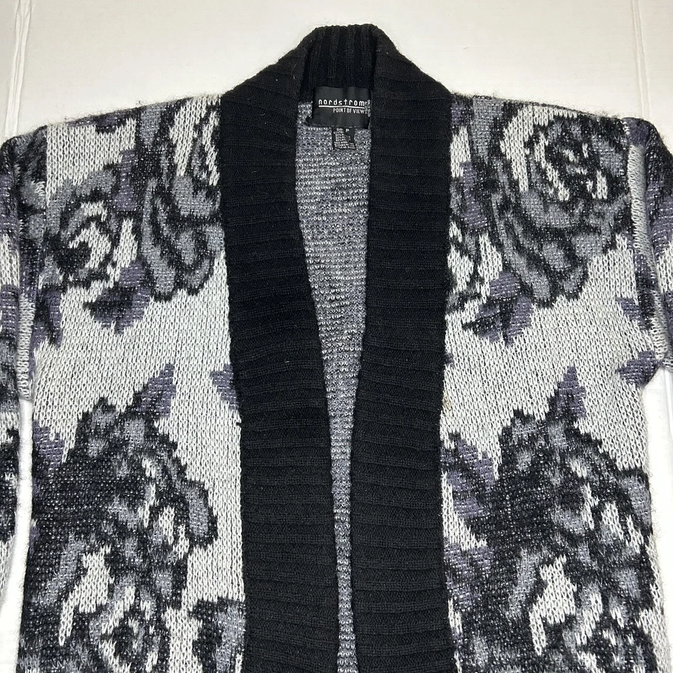 Cárdigan sudadera vintage años 90 Nordstrom para mujer tejido mohair jacquard floral Foto 4 de 4