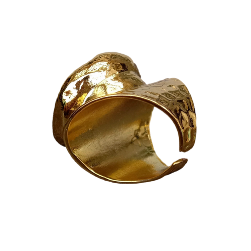 Cultured White Baroque Pearl Gold Plated Finger Ring Adjustable Rings For Women - Picture 3 of 6