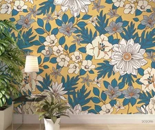 3D Floral Seamless Wallpaper Wall Mural Removable Self-adhesive Sticker6826