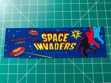 Space Invaders Arcade Marquee Sticker Decal 1.75x5.75” Holographic Glossy Vinyl