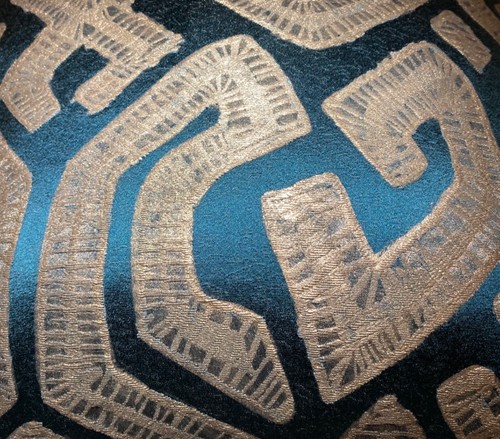 20”sq ZINC Textile, UK DAMMUSO Calypso Jacquard Hand Painted Fabric PILLOW COVER - Picture 8 of 12