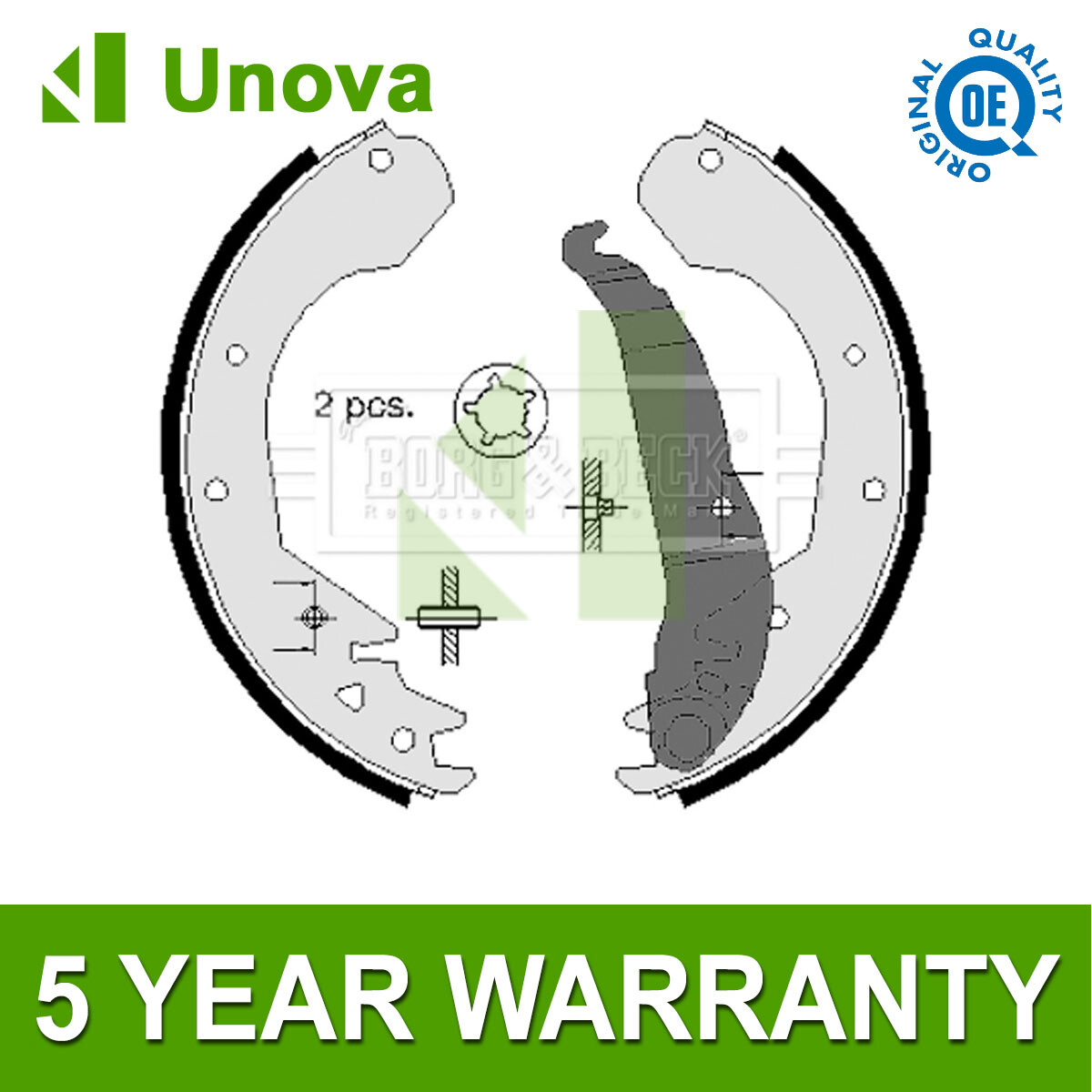 Brake Shoes Set Rear Unova Fits Vauxhall Combo Astra Cavalier Opel