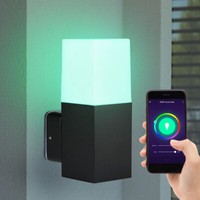 Fassadenlampe Wandleuchte AußEnleuchte Smart Rgb Led Cct Dimmbar App Schwarz Alu
