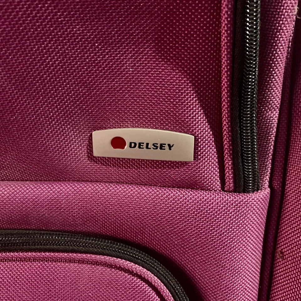 Purple Delsey Large Luggage on Wheels Adjustable Handle - Image 4 of 4