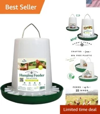10 lb Durable Hanging Chicken Feeder with Twist Lock Base for Easy Filling