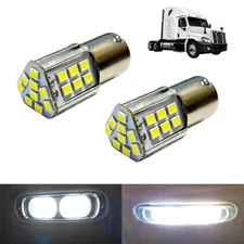 2x White Interior 1109 1156 LED Sleeper Cab Light Bulb For Freightliner Cascadia