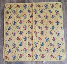 Vintage Baby Blanket, Bear With Rockinghorse, Handmade, 43" x43"