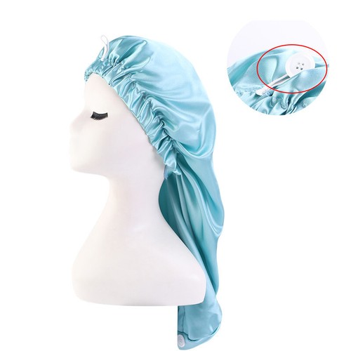 Satin Printed Sock Cap Sleeping Hats Night Long Hair Care Cap Bonnet Nightcap - Picture 27 of 44