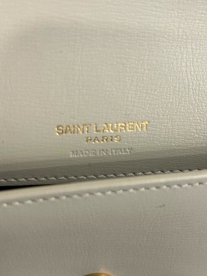 Yves Saint Laurent White Leather Phone Holder Shoulder Bag SPBSAL