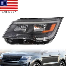 For 2016-17 Ford Explorer Sport Model Driver Side Headlight Assembly Black Bezel