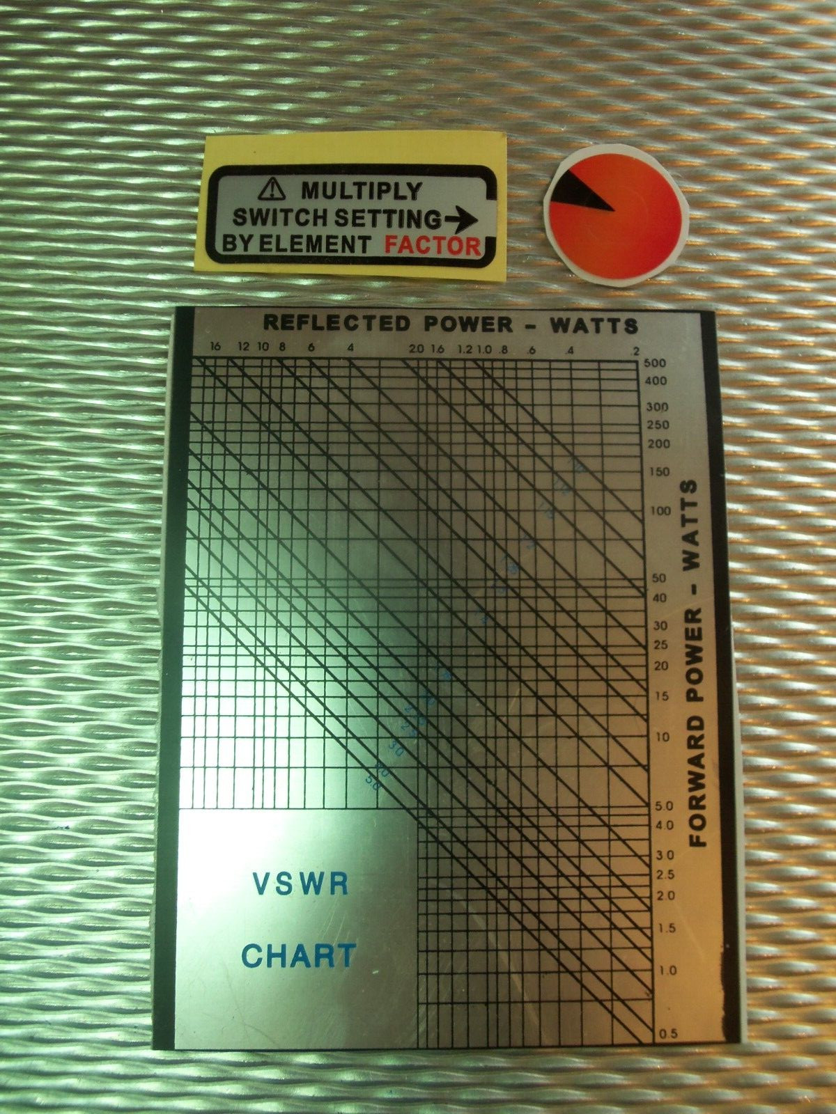 Bird 4410A Thruline Wattmeter Watt Meter Under knob, Back Back SWR Sticker Chart
