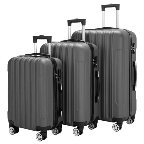 Vertical Pattern Three in One with Handle Universal Wheel Suitcase Ark Gray