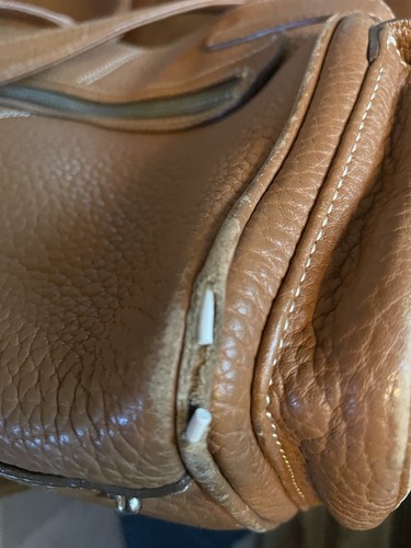 Dooney & Bourke Zip Pebbled Leather Purse Handbag Brown FLAWS - Picture 22 of 22