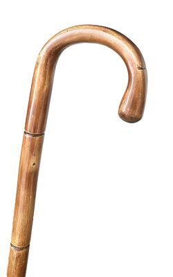 Vintage Unused Faux Bamboo Wood Crook Handle Fancy Walking Stick Cane 36.5 L