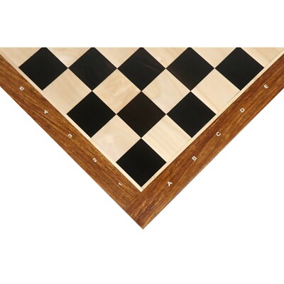 23'' Large Solid Ebony & Maple Wood Chessboard 60 mm Square - Algebraic notations
