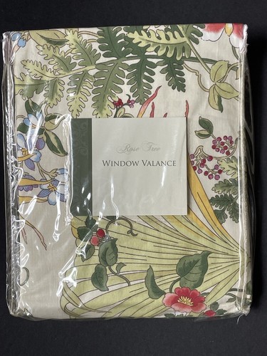 NEW! Pair ROSE TREE 84x15 Abagail FLORAL VALANCES Tropical FLOWERS NWT! - Picture 3 of 9