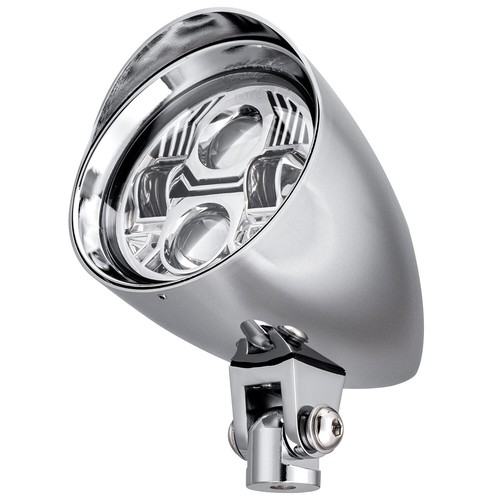 Lámpara de faro de bala con visera LED cromada para motocicleta Harley Bobber Chopper Dyna - Imagen 4 de 16